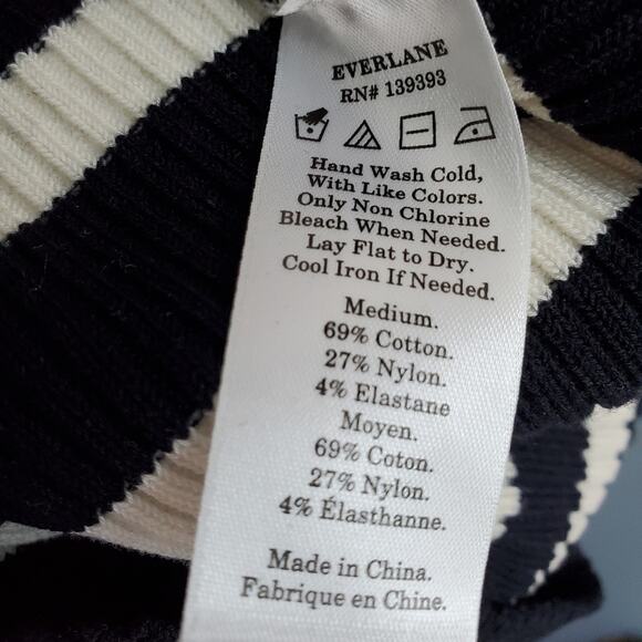 Everlane Breton Ribbed Striped Long Sleeve Cotton Sweater Dress - Picture 11 of 11